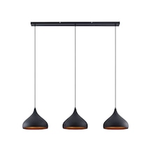Rsylight Retro Dekoratif Metal Masa Üstü 3 Lü Siyah Rustik Dekoratif Sarkıt Avize 100 Cm Beyaz