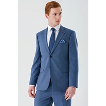 İmza Mono Yaka Çift Yırtmaç 6 Drop Comfort Fit Rahat Kesim Klasik Takım Elbise 1001240102- Koyu Mavi