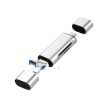 Usb 2.0 3 İn 1 Kart Okuyucu Ve Usb Çoklayıcı Type-c, Micro Usb, Sd/tf Kart Desteği Zr825
