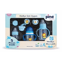 Pine Natura Bebek Biberon Seti 5 Parça - Mavi