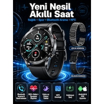 Mey İthalat Suya Dayanıklı Dokunmatik Akıllı Saat Bluetooth 5.0, Sesli Asistan Ve Sağlık Takibi