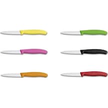Victorinox 8CM Sivri Uç Tırtıklı Domates & Sosis Bıçağı Siyah