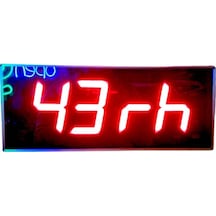 Dijital Led Duvar Ve Masa Saati Derece Ve Nem - Kırmızı Kasa Ölçüsü: 16x40 Cm