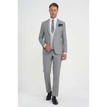 Efor Slim Fit Fleto Cep Pötikare Desenli Yelekli Siyah Takım Elbise Tk 922 Siyah