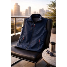 Vatan Tekstil Dik Yaka Slim Fit 3 Cepli Softshell Erkek Yelek Su İtici Kumaş Lacivert Vatan Tekstil Dik Yaka Slim Fit 3 Cepli Softshell Erkek Yelek Su İtici Kumaş Lacivert