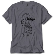 Slipknot Goat Logo Gri Tişört-Gri