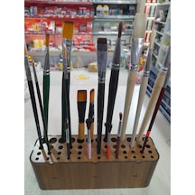Fırçalık 3mm Kahverengi Mdf 52 Adet Delikli 25,5 7 9,50cm Ebatı
