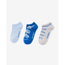 Skechers 3'lü Paket Funny Feet Bilekli Çorap Büyük Erkek Çocuk Kamuflaj-mavi-gri Sk2520129-3474