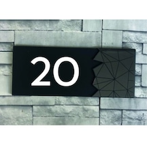 Dekoratif Aynalı Füme Kapı Numarası - 20