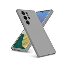 Samsung Galaxy S21 Ultra Uyumlu Silikon Kılıf - Pastel Renk Tonu Kamera Korumalı Kapak - Gri