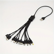 Chuangyinshop Siyah 10'u 1 Arada Premium Şarj Kablosu Akıllı Telefonlar Ve Cihazlar İçin