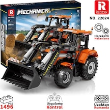 Reobrix Technic 22024 Kepçeli Traktör Loading Tractor Kumanda&motorlu Yaratıcı Yapı Blok Seti Building Blocks- 1496 Parça
