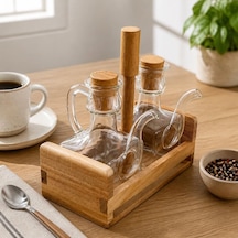Borosilikat Yağlık Seti 150 Ml 2 Yağlık + 1stant Şeffaf
