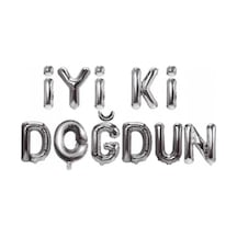 İyi Ki Doğdun Gümüş Folyo Balon Seti Beyaz