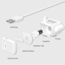 Haustier Anti-burnt Özellikli, Ledli, Usb, Evcil Hayvan Su Sebili Yedek Pompa