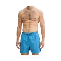 Calvin Klein Erkek Mavi Orta Boy Bağcıklı Kapalı Bel Deniz Şortu Lv00n61027-15817