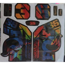 Fox 36 Bisiklet Maşa Etiketi, Kask Sticker Seti, Çıkartma Etiketi Fıstık Rainbow