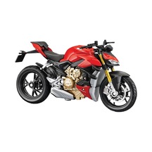 Jzcat 1:18 Motosiklet Ducati Super Naked V4 S Oyuncak Araba - Kırmızı