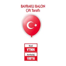 Vatan Balon Ayyıldız Baskılı 100 Lü Vt906 Çok Renkli