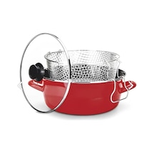 Nishev Kızartma Tenceresi Kırmızı 26 Cm 4,5 Lt