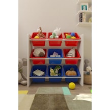 9 Sepetli Çok Amaçlı Oyuncak Dolabı Montessori Dolap