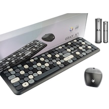 Hunter Series Gray XT Membranlı Silikon 1600 DPI Kablosuz Klavye Mouse Set