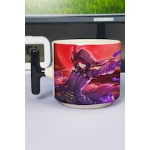 The Eminence İn Shadow Anime Baskılı Seramik Lüks Kupa 1 Adet T Şeklinde Özel Siyah Kulp Dalga Kulp V4t Çok Renkli