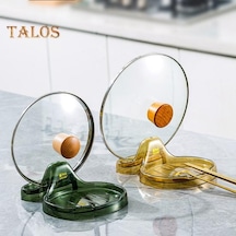 Açık Kahverengi Tencere Kapağı Tutucu Sabit Taban Depolama Plastik Pratik Tava Kapağı Raf Sofra Depolama Rafı Mutfak Kaynağı