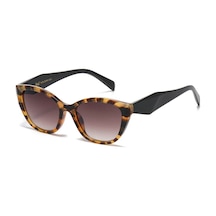 Evara Zebra Desenli Retro Kedi Gözü Kemik Çerçeve Kalın Sap Unisex Uv400 Vintage Retro Güneş Gözlüğü Siyah - Beyaz