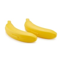 2&apos Li Set Muz Saklama Kabı - 500ml Büyük Boy 21x6 Cm Bpa Free, Buzluk Ve Bulaşık Makinesi Güvenli - Muz Koruyucu Kutu, Ezilmeyi Önleyen Sarı Kap, Taşıma Çantası İçin İdeal Sarı