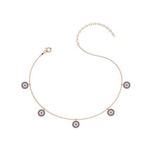 İndigo Takı Nazar Boncuğu Rose Gümüş Halhal Çok Renkli