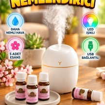 Usb Mini Hava Nemlendirici Aromaterapi Difüzörü Led Işıklı 5 Esanslı