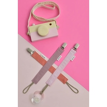 E&f Store 3'lü Emzik Askısı Seti - Pembe Çizgili - Gül Kurusu - Nar Çiçeği Çok Renkli