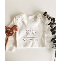 İmaj Tuğbababy Mama'S Sunshine Uzun Kol Çıtçıtlı Organik Bebek Body Beyaz