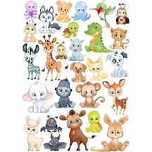 Sevimli Hayvanlar Sticker Set 8 25 Parça Telefon, Tablet, Defter, Laptop Sticker