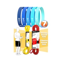 7li Mega Set 5+15 Kg + 5li Pilates Direnç Bandı Barfiks Lastiği Loop Band Mavi Ton Çok Renkli