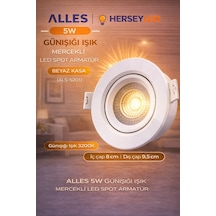 Alles 5w Günışığı Mercekli Led Spot Beyaz Kasa Gün Işığı