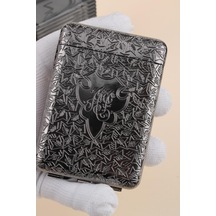 İşlemeli Retro Tasarım Metal Sigara Tabakası Siyah 23bm923ksr01 - 512923730