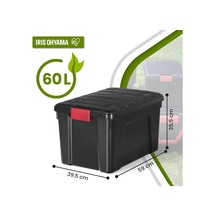 , Kapaklı Büyük Saklama Kutuları, Garaj Saklama Kutuları, Kapatma Klipsleri, 60l/3 Paket, Bpa İ Siyah