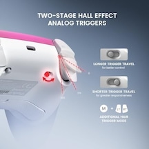 Super Gaming Controller For Pc/switch/ios/, Hall Effect Stick & Trigger, Rubberized Grips, Rgb Lighting, Swappable Abxy, Detachable Faceplate, 1000mah With Charging Abanoz - Beyaz