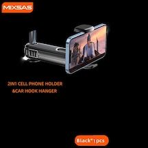 Mixsas Yükseltme Araba Arka Koltuk Kancası 072 Gizli Cep Telefonu Tutucu 360 Dönen Baş Desteği Montajı Araba Aletleri, 127siyah 1 Adet