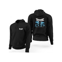 Dismember Logo Siyah Fermuarlı Limited Edition Kapşonlu Sweatshirt Siyah