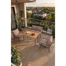 Doruk Home Model, Balkon, Bahçe, Cafe, Metal Koltuk Takımı, Bahçe Takımı , Çay Seti, 2 1 1 Kapuçino Masa Cappuccino