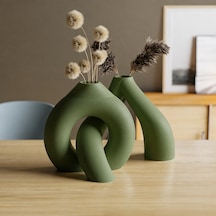 3d Baskı Interlocking Vazo - İç İçe Geçen Dekoratif Vazo-yeşil Çok Renkli