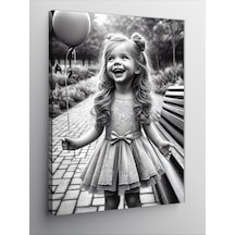 Kanvas Tablo Balonlu Sevimli Küçük Kız 50cmx70cm