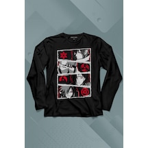 Naruto Kakashi Anime Manga Uzun Kollu Tişört Baskılı T-shirt 001