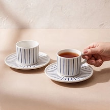 Güral Porselen Mental 4 Parça Çay Fincan Takımı 6733 Mental 4 Parça Çay Fincan Takımı 6733 Mavi