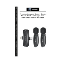 Premium Konuşma Sohbet Çekim Mkf10 2'si 1 Arada Type-c Ve Lightning Kablosuz Mikrofon