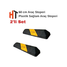 2'li Set Plastik Oto Park Araç Stoperi 60x15x10 Cm Siyah-sarı