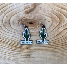 Kaktüs I'm Maprick Küpe Renkli Metal Küpe PYTKKUPE126 Çok Renkli